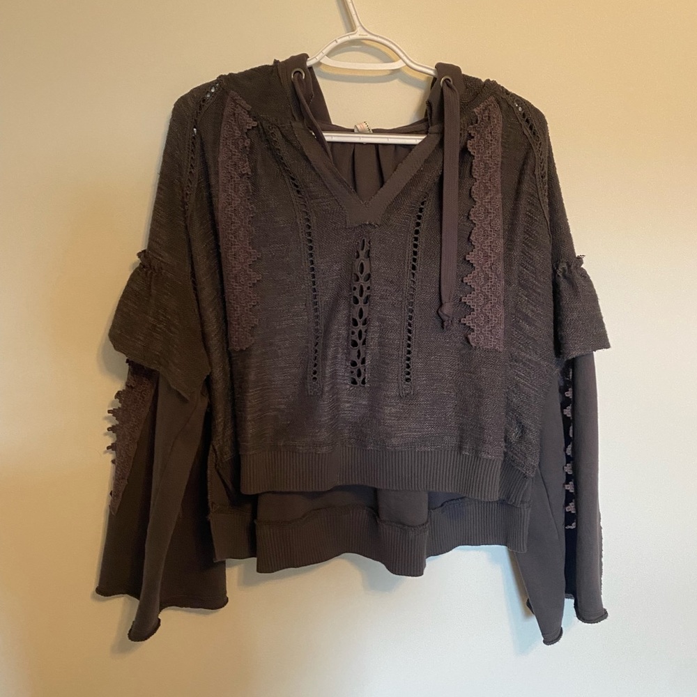 Free people v neck hoodie